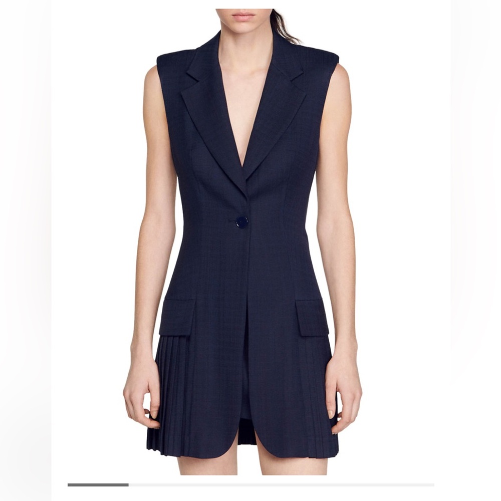Sandro Carine Sleeveless Blazer Mini Dress
